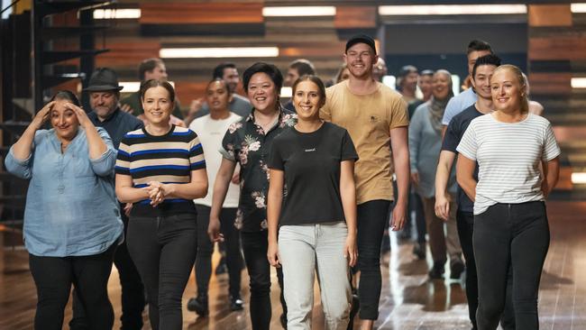 The 24 returning contestants arrive for the first day of MasterChef Australia 2020.