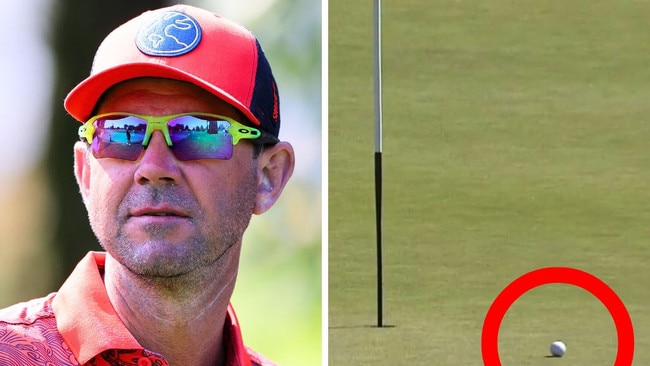 Ricky Ponting almost nailed a hole-in-one. Image: Getty/Kayo