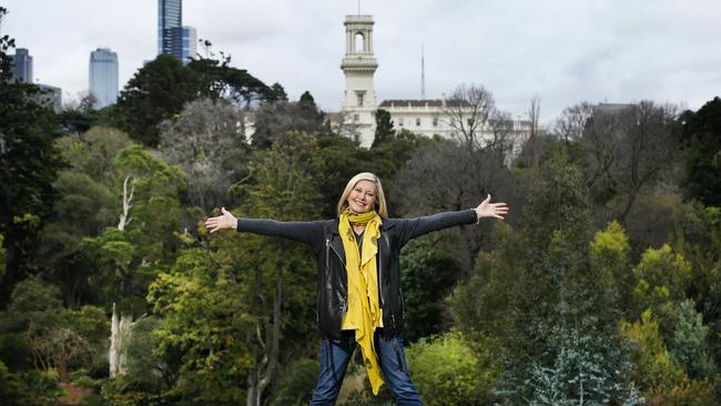 Olivia Newton-John in one of her favourite spots in Melbourne, the Royal Botanic Gardens, where she spent a lot of time with mother. Picture: David Caird.