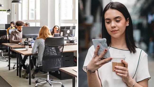 Gen Z employees are ‘coffee badging’ at work. Pictures: iStock