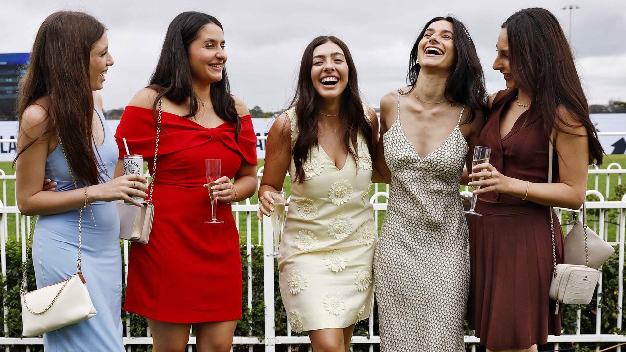 Stephanie (l to r), Alexia, Elisabeth, Laura and Ashley were ready for a fun day. Picture: Sam Ruttyn