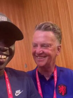 Louis van Gaal and Papa Mahmoud Gueye.