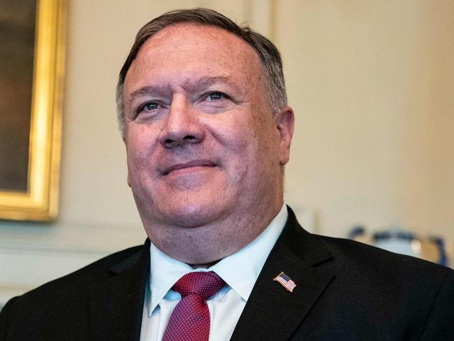 US Secretary of State Mike Pompeo looks on as he meets with Australia's Foreign Minister Marise Payne at the State Department in Washington, DC, July 27, 2020. (Photo by ALEXANDER DRAGO / POOL / AFP)