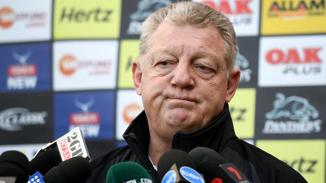 Penrith Panthers general manager Phil Gould speaks to the media. Picture: AAP