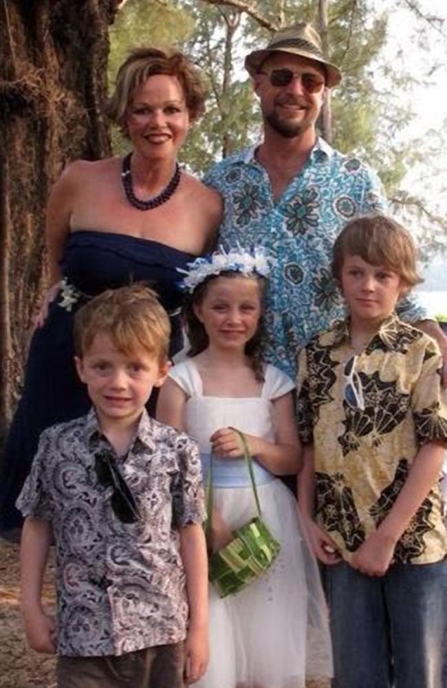 The Maslin family before the MH17 tragedy: Mum Rin and dad Anthony, and front from left, Otis, 8, Evie, 10 and Mo, 12. Picture: Supplied