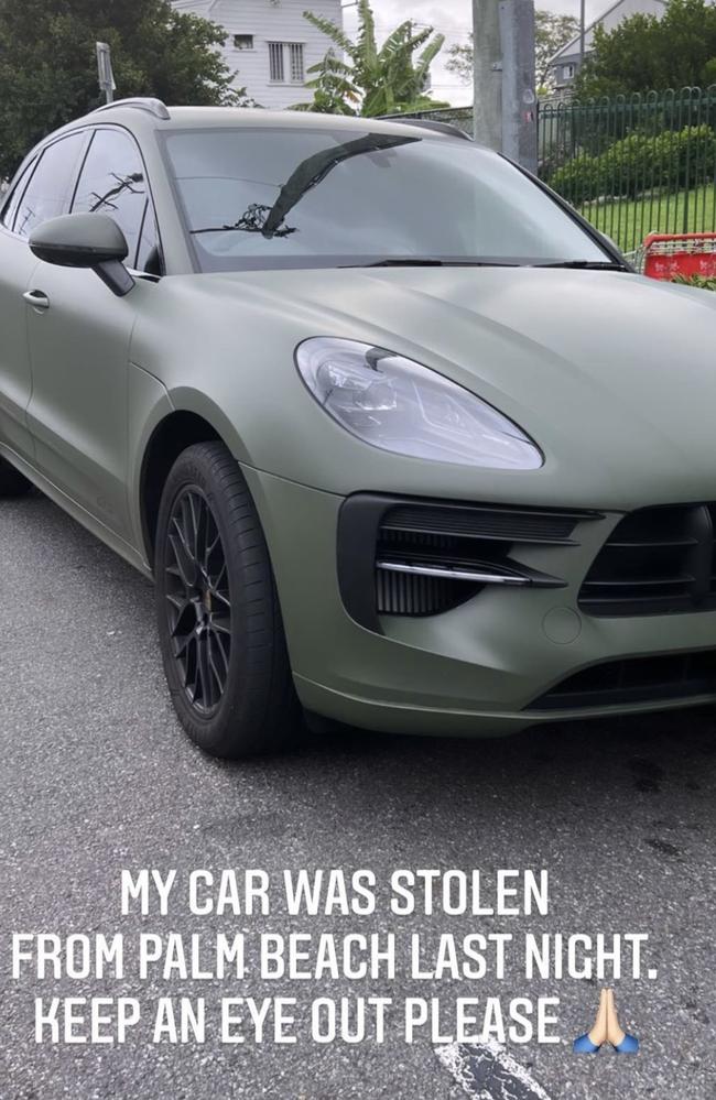 Gone in 60 seconds? The $140,000 Porsche was swiftly stolen from Palm Beach Ave overnight. Picture: Instagram