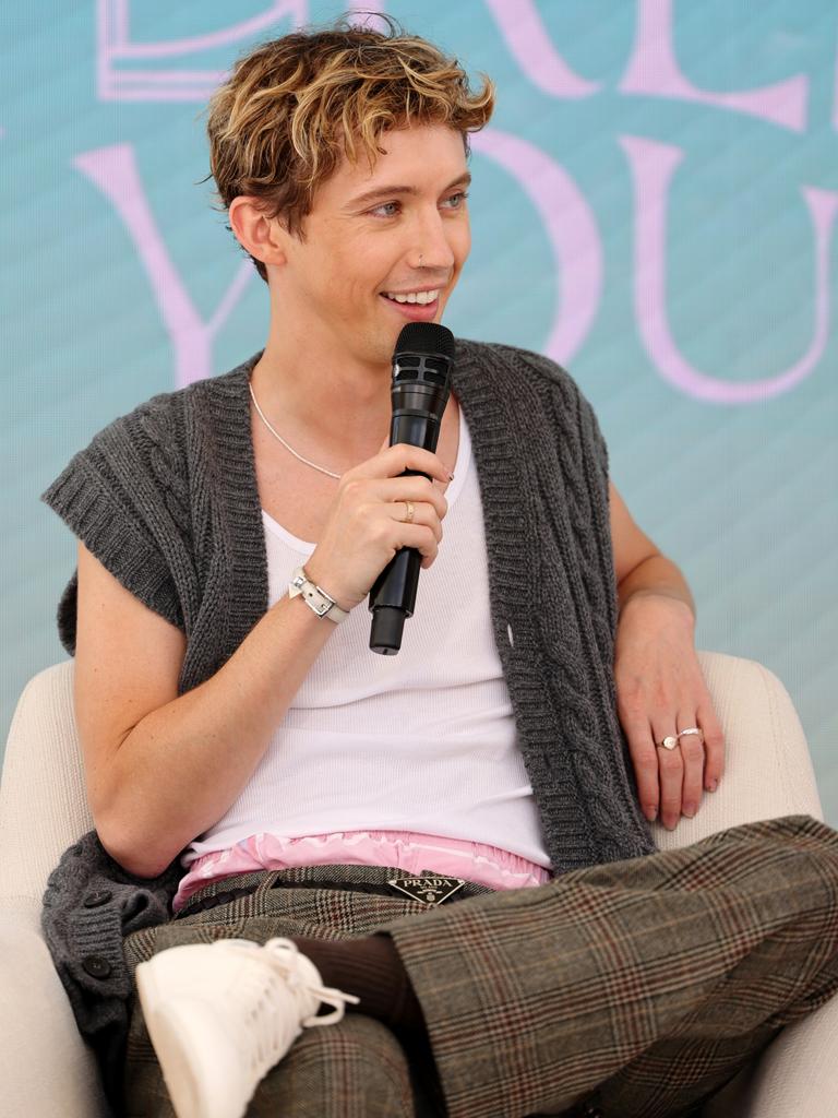 Other fashion houses are getting in on the trend: Troye Sivan sported an oversized Prada belt at Cannes in May. Picture: Arnold Jerocki/Getty Images for Magnum