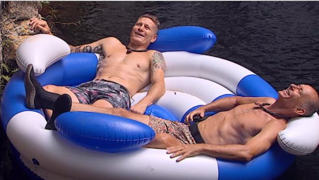 Danny and Pete kick back.