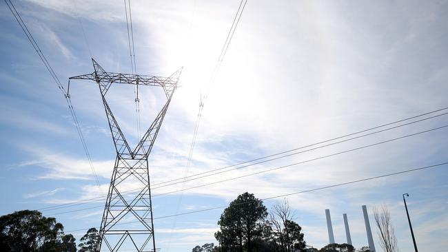 Power lines at the front of the power station in Mannering Park.