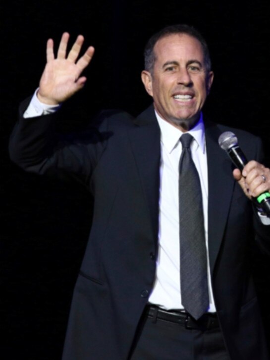 Jerry Seinfeld has been called a “hack” and a “fraud” by pro-Palestinian protesters.