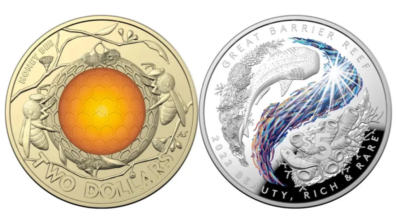 These two coins were recently recognised at the Coin of the Year awards. Picture: Royal Australian Mint.