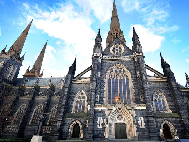 Melbourne (for ipad)...........1....St. Patrick's Cathedral, East Melbourne...Jeff Kennett gargoyle to right of main door in this pic (east side of building)