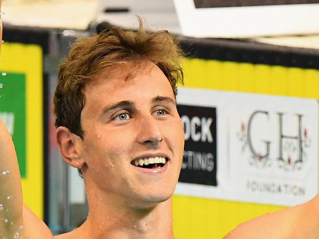 ADELAIDE, AUSTRALIA - APRIL 13: Cameron McEvoy of Australia celebrates winning the Men's 50 Metre Freestyle during day seven of the 2016 Australian Swimming Championships at the South Australia Leisure & Aquatic Centre on April 13, 2016 in Adelaide, Australia. (Photo by Quinn Rooney/Getty Images)