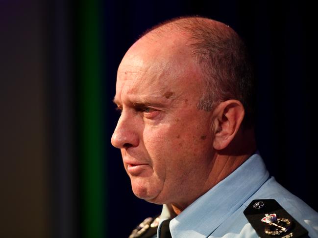 Acting AFP Commissioner Neil Gaughan speaking to media last week after the raids. Picture: Getty Images