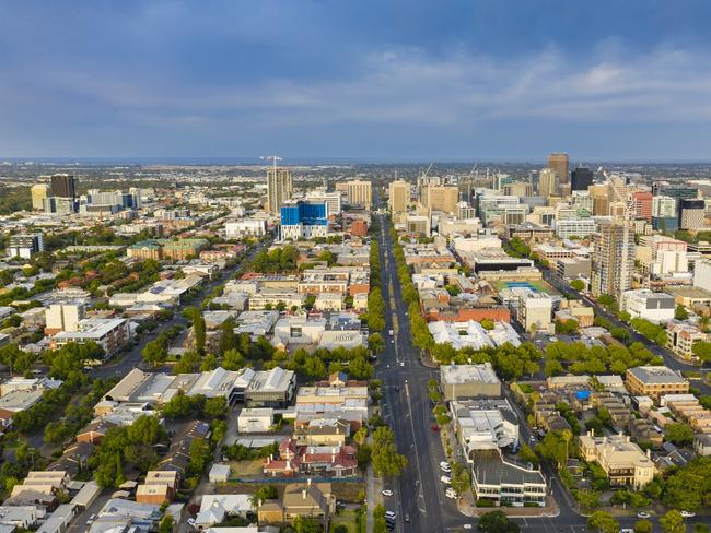 Aerial view of Adelaide in South Australia  suburbs, streets and housing generic images