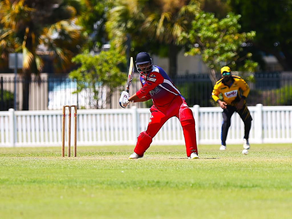 Norths Spicy Bite v Mulgrave Punjabi at Griffiths Park. Cricket Far North Second grade 2025. Photo: Gyan-Reece Rocha.