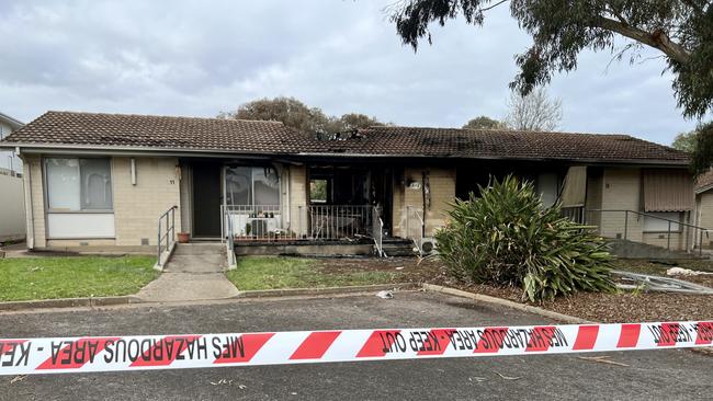 Unit fire at Davis St, Christies Beach. Picture: Mark Brake