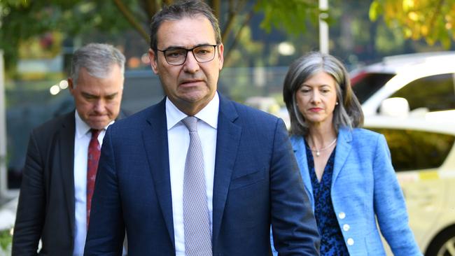 South Australian Premier Steven Marshall addresses the media. Picture: AAP Image/David Mariuz