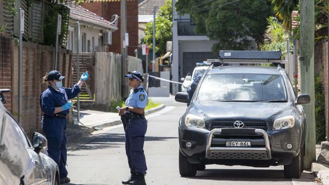 Police investigate the latest Anti-Semitic graffiti attack. Picture: NewsWire / Simon Bullard