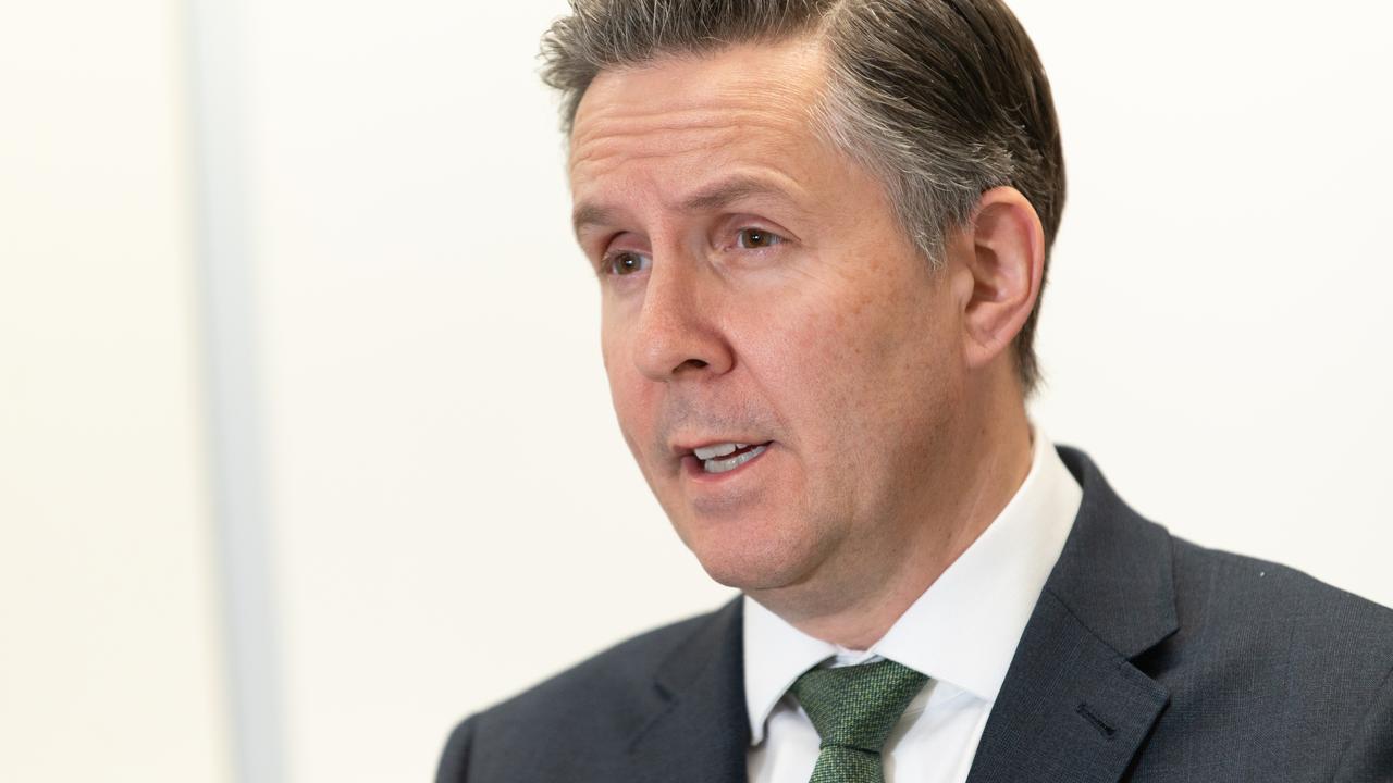 The Minister for Health and Aged Care Mark Butler provides a COVID-19 vaccine update. Picture: AAP