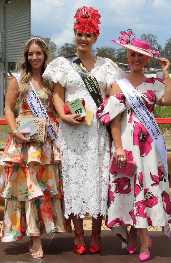 Molly Smith (centre) was awarded Best Dressed, with Rebecca Jane (right) 1st runner-up and Amber Basanovic (left) 2nd runner-up.