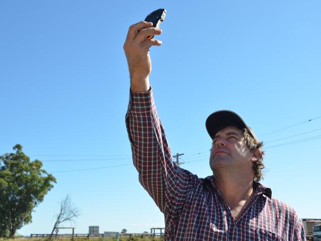 NO RECEPTION: Scott Bryant is hoping a new base station will improve phone service in Durong.  Photo Barclay White / South Burnett Times