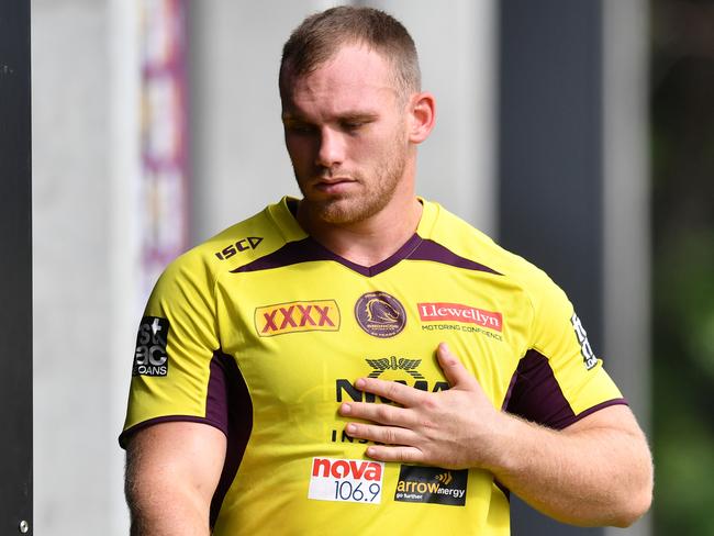 Matthew Lodge during Broncos training.