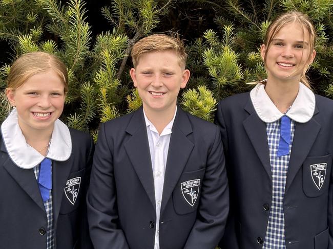 St Kieran's Catholic Primary School's Civics Team Natasha Mirabito, Charlie S and Maddie R.