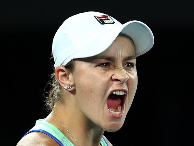 MARCH 23, 2022: World number 1 and three-time Grand Slam winner Ash Barty has announced her retirement from tennis at the age of 25. MELBOURNE, AUSTRALIA - JANUARY 26: Ashleigh Barty of Australia celebrates after winning match point during her Women's Singles fourth round match against Alison Riske of the United States on day seven of the 2020 Australian Open at Melbourne Park on January 26, 2020 in Melbourne, Australia. (Photo by Cameron Spencer/Getty Images)