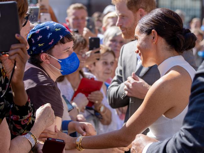 Meghan Markle and Prince Harry greet fans in Dusseldorf, Germany. Picture: Joshua Sammer/Getty Images for Invictus Games Dusseldorf 2023