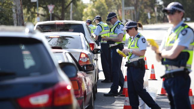 Victoria Police testing drivers for drink and drug driving.