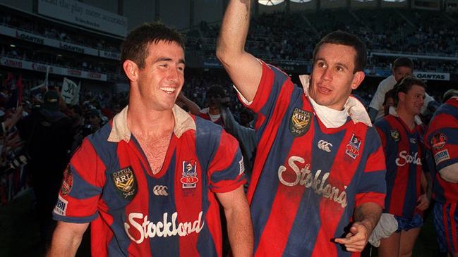 Andrew and Matthew Johns dominated first grade in the late 1990s with Newcastle, and now the Walker’s are eyeing their own piece of family history. Picture: Andrew Darby