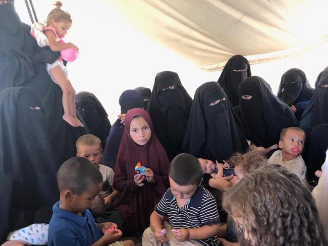 Australian women and children at the Al-Hawl camp in northeast Syria in 2019. Picture: Supplied