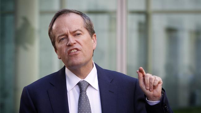 Federal Opposition leader Bill Shorten at a doorstop after meeting with a local family to discuss the Government's Budget impact.