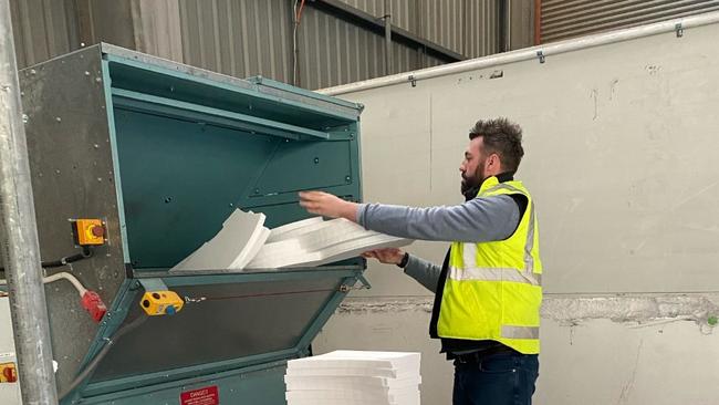 Polystyrene being recycled at Edinburgh. Picture: Supplied.