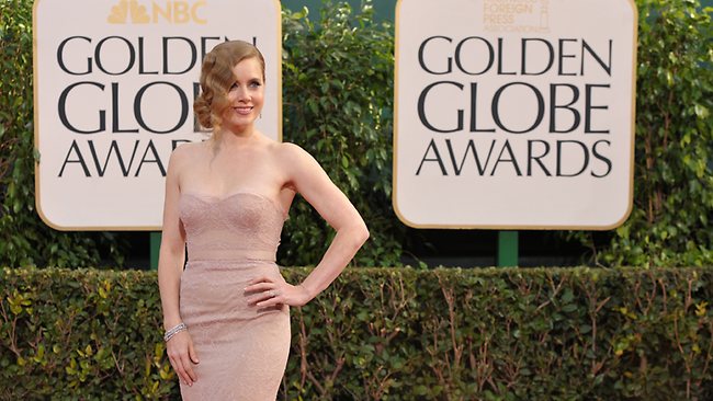 An elegant Amy Adams, who is up for a Golden Globe for her work in The Master, hits the red carpet.