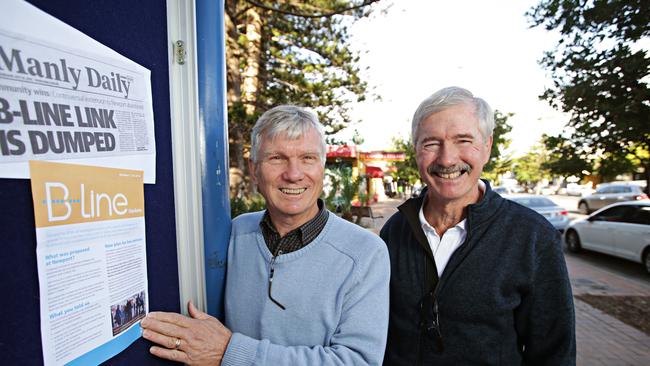 Peter Middleton and association president Gavin Butler from Newport Residents Association have led the charge against the B-Line bus system being expanded. Picture: Adam Yip / Manly Daily