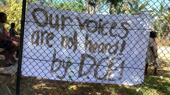 Sign displayed during a Barunga School protest in September