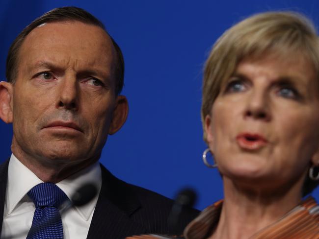 PM Tony Abbott and Foreign Affairs Minister Julie Bishop have announced sanctions against Russia Picture: Gary Ramage