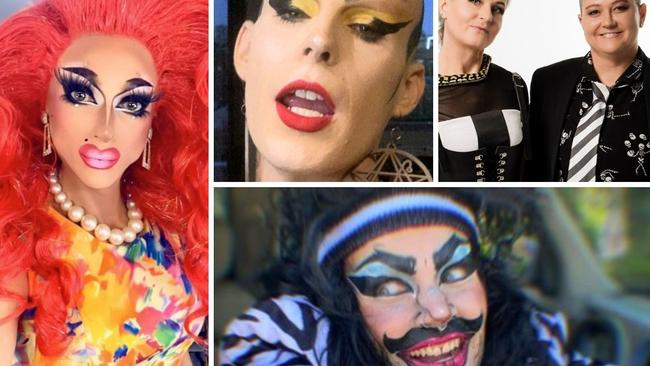 Miss Lady Saint Diva, Sellma Soul and Wild King Quinn will be performing at the Sunshine Coast's Queer Ball. Photos: social media, contributed