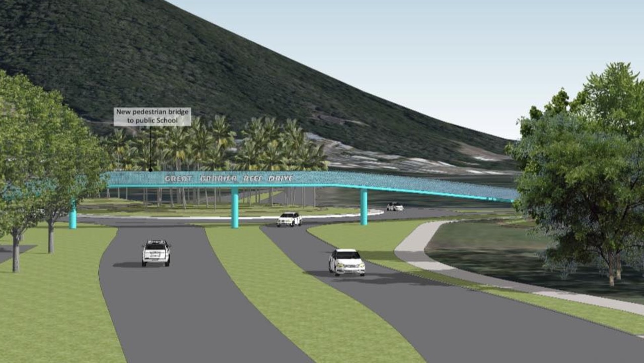 Renderings of a proposed entrance statement for Palm Cove have been released, one of Cairns Regional Council's top advocacy priorities. Picture: Supplied.