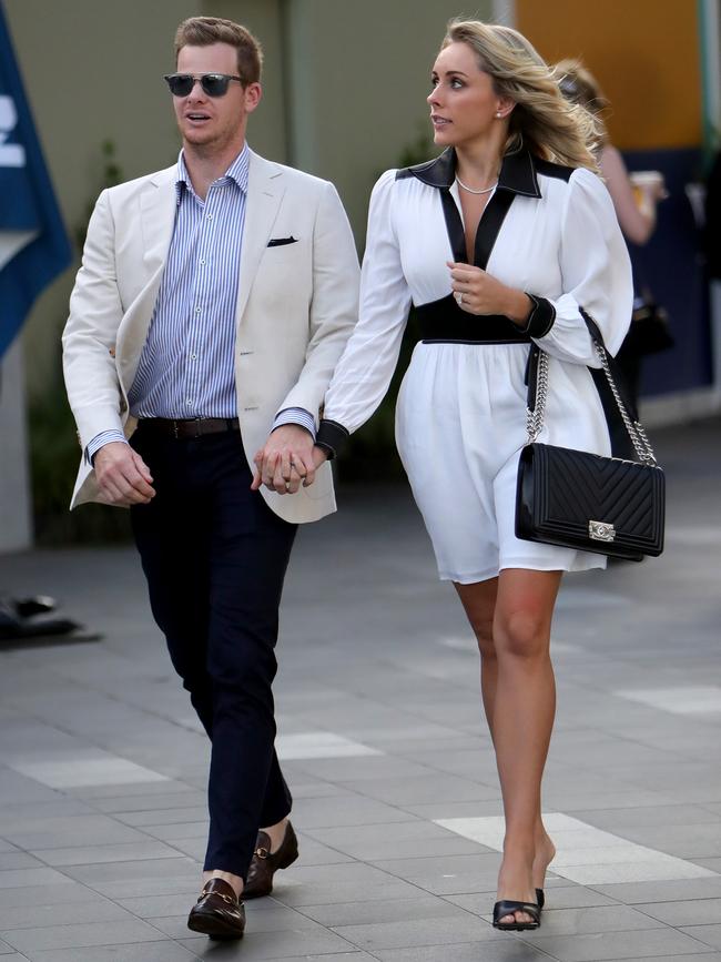 Steve Smith and wife Dani Willis. Picture: Stuart McEvoy