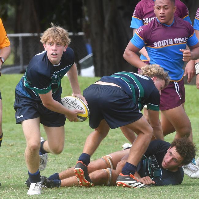 QLD Rugby Union State Championships (17-18 years boys) at the Townsville Sports Precinct. Friday May 23. South Coast against Metro North. Picture: Evan Morgan