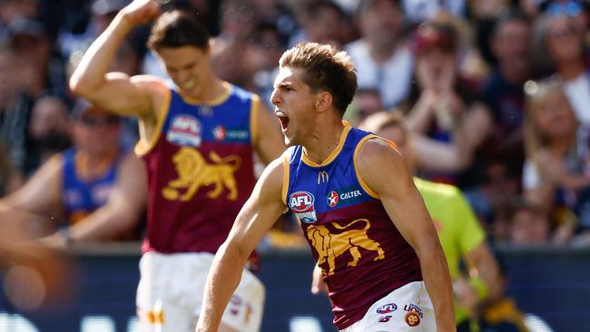 Zac Bailey is fired up. Picture: Michael Willson/AFL Photos via Getty Images