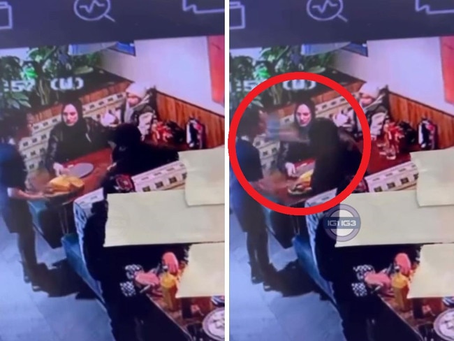 The moment the waitress was hit with the place. Picture: Instagram