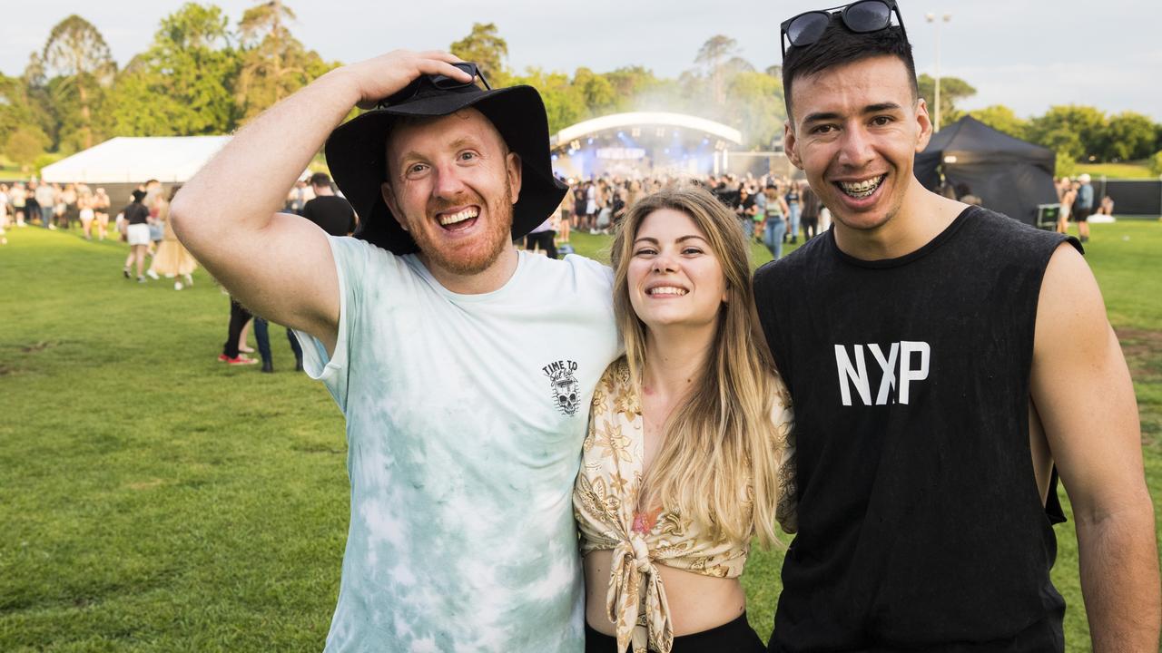 Felicia Grant with Aidan Grant (left) and Nathan Pleming at The Backyard Series in Queens Park, Saturday, November 6, 2021. Picture: Kevin Farmer