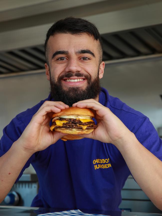 Mr Chebbani regularly posts TikTok videos showing people how to make their own burgers. Picture: Justin Lloyd