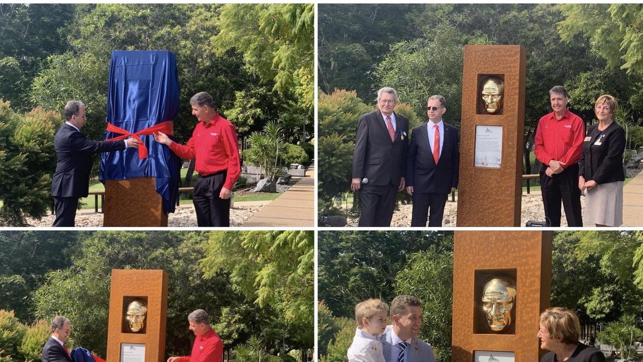 The unveiling of the Ataturk memorial in Maryborough's Queen's Park.