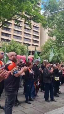 Frontline workers turn out for DV rally