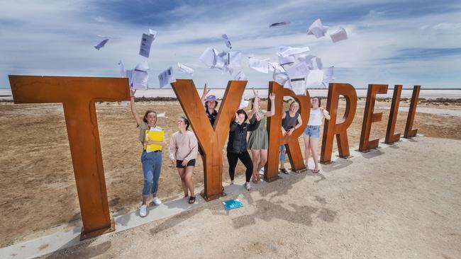 Tyrrell College students celebrate the schools status as one of Victoria’s most improved schools. Picture: Rob Leeson.